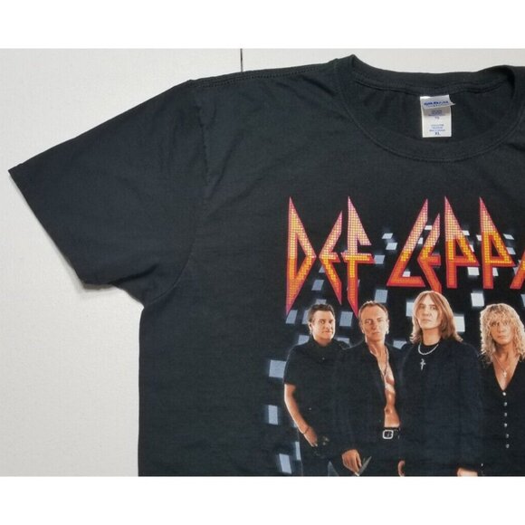 Def Leppard Mirror Ball 2011 Double Sided Black Short Sleeve Tee Shirt Men's XL - Picture 12 of 16